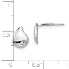 Sophia Jewelers White Ice Diamond Teardrop Earrings in Sterling Silver