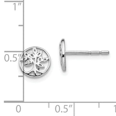 Sophia Jewelers Sterling Silver Diamond Tree Earrings with Rhodium Polished Finish