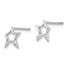 Sophia Jewelers Sterling Silver Diamond Star Earrings Gift Ready
