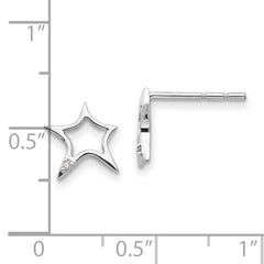 Sophia Jewelers Sterling Silver Diamond Star Earrings Gift Ready