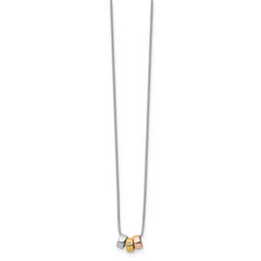 Sophia Jewelers Sterling Silver Two-Tone Diamond Necklace with Extender