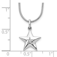 White Ice Rhodium-Plated Sterling Silver Star Necklace with Diamond Charm