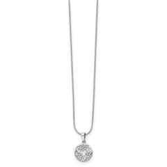 Sophia Jewelers White Ice Rhodium-Plated Sterling Silver Diamond Flower Necklace