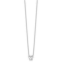 White Ice Sterling Silver Diamond Butterfly Necklace with Extender Elegant and Gift Ready