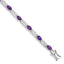 Sterling Silver Rhodium-plated Amethyst Bracelet