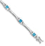 Blue Cubic Zirconia Bracelet in Sterling Silver, 8mm, 7 Inch - Sophia Jewelers