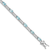Sterling Silver Rhodium-plated Blue Topaz Bracelet