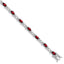 Garnet & Cubic Zirconia Bracelet in Sterling Silver, 5mm, 7 Inch - Sophia Jewelers