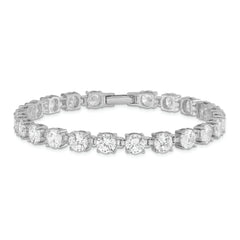 Sterling Silver Rhodium-plated CZ Tennis Bracelet