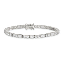 Sterling Silver Rhodium-plated CZ Tennis Bracelet