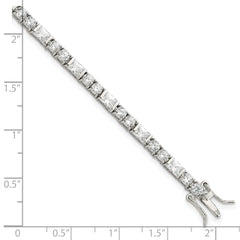 Sterling Silver Rhodium-plated CZ Tennis Bracelet