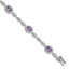 Oval Clear Cubic Zirconia Halo Bracelet in Sterling Silver, 9mm, 7 Inch - Sophia Jewelers