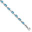 Rectangular Blue Topaz Bracelet in Sterling Silver, 5mm, 7.2 Inch - Sophia Jewelers