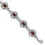 Garnet Bracelet in Sterling Silver, 12mm Antiqued, 7.2 Inch - Sophia Jewelers