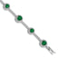 Green and Clear Cubic Zirconia Bracelet in Sterling Silver, 10mm, 7.5 Inch - Sophia Jewelers