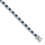 Sapphire & White Topaz Tennis Bracelet in Sterling Silver, 4mm, 7 Inch - Sophia Jewelers