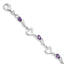 Amethyst Fancy Heart Bracelet in Sterling Silver, 8mm, 7 Inch - Sophia Jewelers