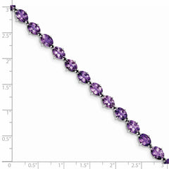 Sterling Silver Rhodium-plated Amethyst Bracelet