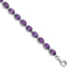 Oval Stones Spaced Amethyst Bracelet in Sterling Silver, 5mm, 7 Inch - Sophia Jewelers