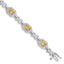 Diamond & Citrine Bracelet in Sterling Silver, 8mm (0.1 ct. tw.), 7 Inch - Sophia Jewelers