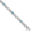 Oval Diamond Swiss Blue Topaz Bracelet in Sterling Silver (0.06 ct. tw.), 7 Inch - Sophia Jewelers