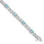 Diamond Swiss Blue Topaz Bracelet in Sterling Silver, 6mm (0.05 ct. tw.), 7 Inch - Sophia Jewelers