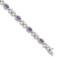 Diamond & Amethyst Bracelet in Sterling Silver, 8mm (0.09 ct. tw.), 7 Inch - Sophia Jewelers