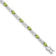 Sterling Silver Rhodium-plated Peridot Bracelet