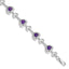 Diamond & Heart Link Amethyst Bracelet in Sterling Silver (0.08 ct. tw.), 7 Inch - Sophia Jewelers