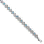 Blue Topaz Diamond Bracelet in Sterling Silver, 5mm (0.01 ct. tw.), 7 Inch - Sophia Jewelers