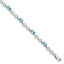 Sterling Silver Rhodium-plated Blue Topaz Bracelet