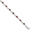 Oval Link Garnet Bracelet in Sterling Silver, 3mm, 7 Inch - Sophia Jewelers