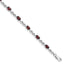 Oval Stones Garnet Bracelet in Sterling Silver, 3mm, 7 Inch - Sophia Jewelers