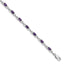 Ornate Link Spacing Amethyst Bracelet in Sterling Silver, 3mm, 7 Inch - Sophia Jewelers