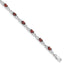 Cushion Stones Garnet Bracelet in Sterling Silver, 3mm, 7 Inch - Sophia Jewelers