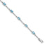 Minimalist Setting Blue Topaz Bracelet in Sterling Silver, 3mm, 7 Inch - Sophia Jewelers