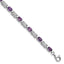 Amethyst Bracelet in Sterling Silver, 5mm Textured, 7 Inch - Sophia Jewelers