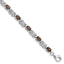 Smoky Quartz Bracelet in Sterling Silver, 5mm Textured, 7 Inch - Sophia Jewelers