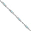 Sterling Silver Rhodium-plated Aquamarine and Diamond Bracelet