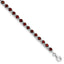 Garnet & Diamond Bracelet in Sterling Silver, 4mm (0.02 ct. tw.), 7 Inch - Sophia Jewelers