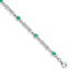 Emerald & Diamond Bracelet in Sterling Silver, 4mm (0.07 ct. tw.), 7 Inch - Sophia Jewelers