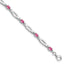Pink Tourmaline & Diamond Bracelet in Sterling Silver (0.01 ct. tw.), 7 Inch - Sophia Jewelers