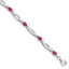 Composite Ruby & Diamond Bracelet in Sterling Silver, 3mm (0.01 ct. tw.), 7 Inch - Sophia Jewelers