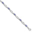 Oval Link Clusters Tanzanite & Diamond Bracelet in Sterling Silver (0.01 ct. tw.), 7 Inch - Sophia Jewelers