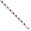 Composite Ruby & Diamond Bracelet in Sterling Silver, 3mm (0.02 ct. tw.), 7 Inch - Sophia Jewelers