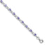Pear Tanzanite & Diamond Bracelet in Sterling Silver, 3mm (0.02 ct. tw.), 7 Inch - Sophia Jewelers