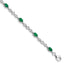 Emerald & Diamond Bracelet in Sterling Silver, 4mm (0.01 ct. tw.), 7 Inch - Sophia Jewelers