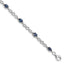 Sapphire & Diamond Bracelet in Sterling Silver, 4mm (0.01 ct. tw.), 7 Inch - Sophia Jewelers