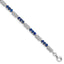 Round Sapphire & Diamond Bracelet in Sterling Silver, 3mm (0.02 ct. tw.), 7 Inch - Sophia Jewelers