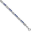 Round Tanzanite & Diamond Bracelet in Sterling Silver (0.02 ct. tw.), 7 Inch - Sophia Jewelers